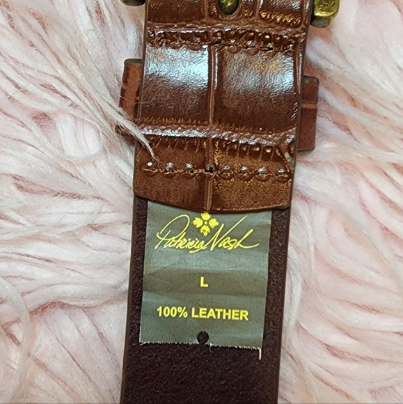 Patricia Nash Vietri Croc Embossed 100% Leather Belt - Picture 3 of 13